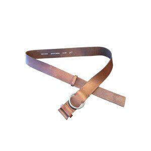 J. Jill Brown Genuine Leather Belt With Metal D-Ring Buckle Size M/L